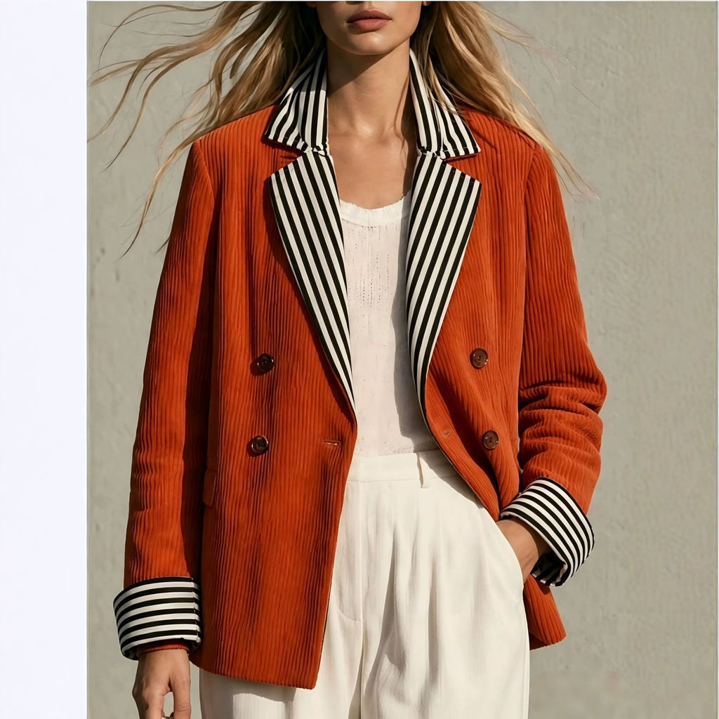Colorblock-jakke til kvinder i orange – Retro og original