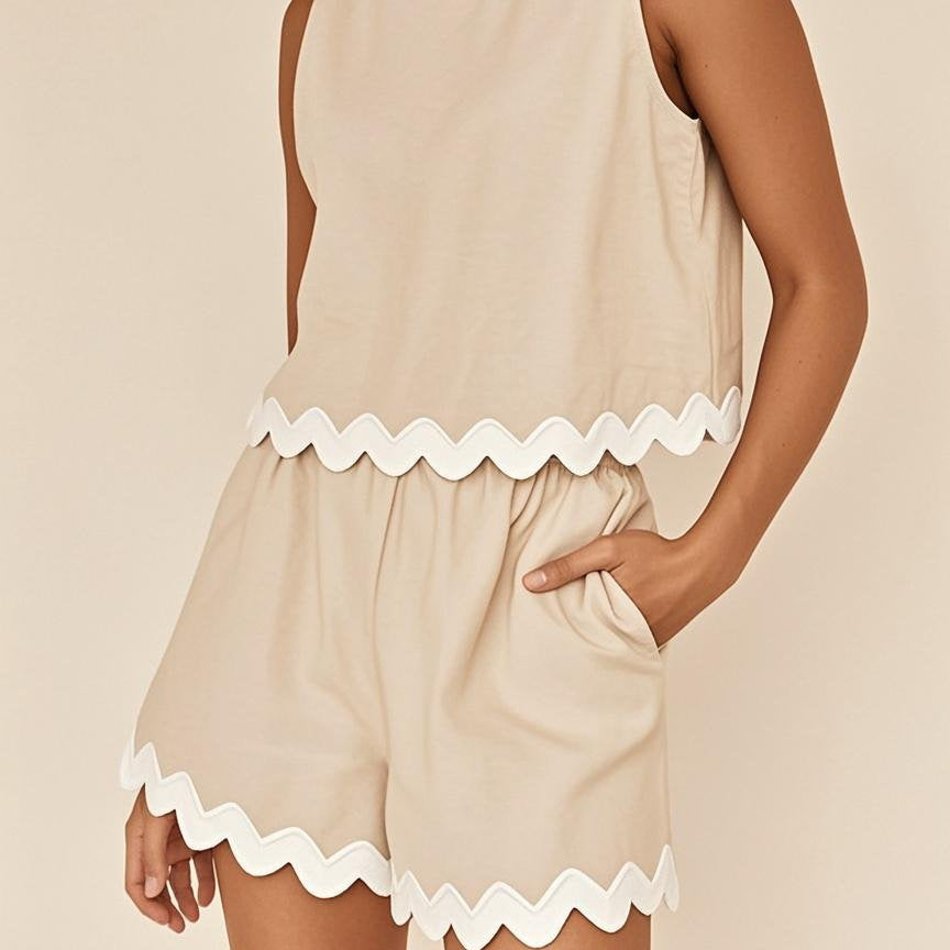 Set donna con short smanicato tinta unita - Leggero e casual