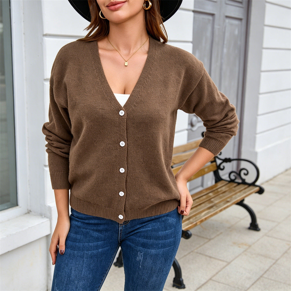 Cardigan giacca donna in maglia con bottoni - Morbido e versatile