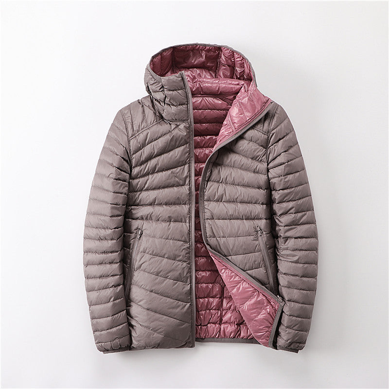 Doudoune courte légère pour femme avec capuche - Chaude et pratique