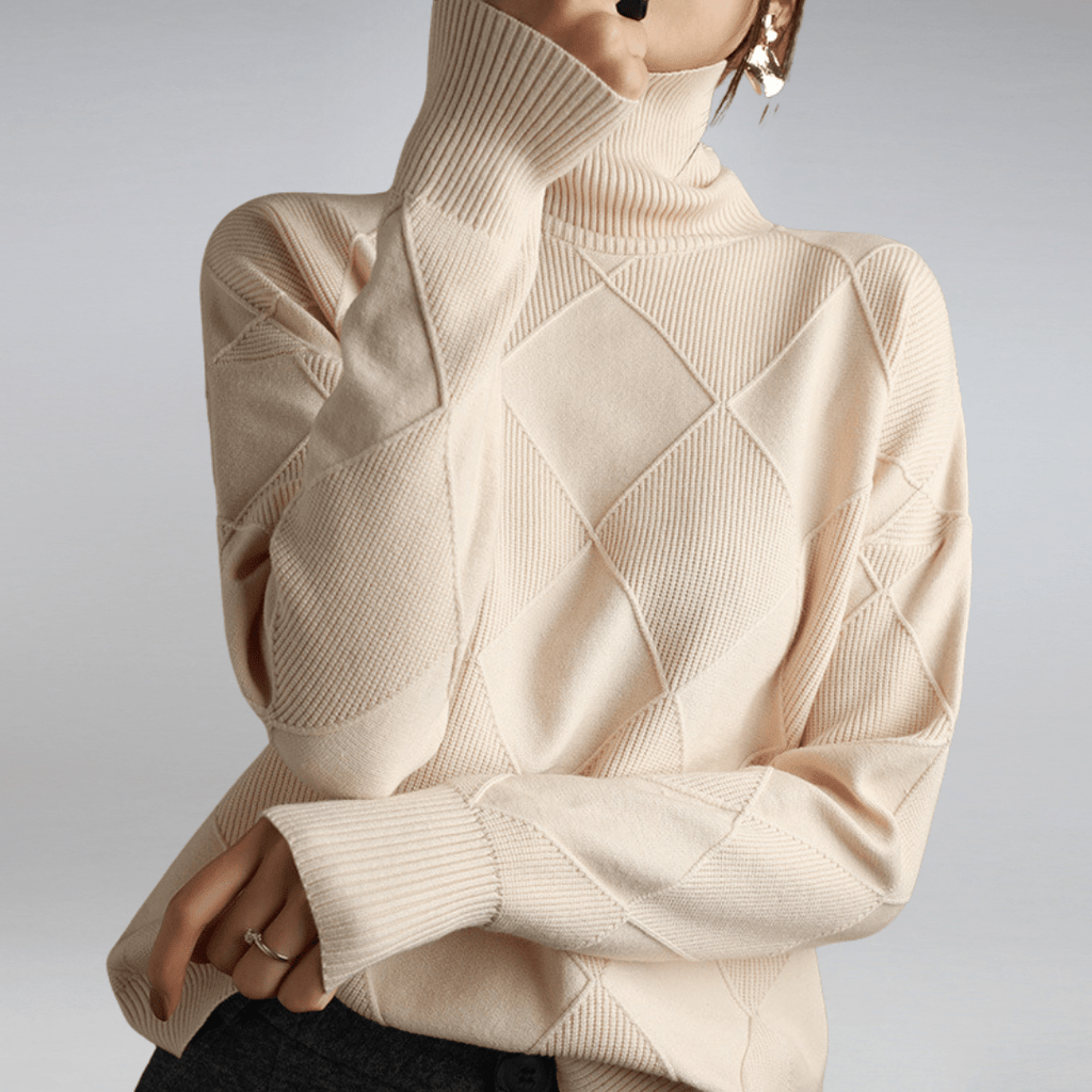 Maglione a collo alto a coste da donna – Maglieria casual