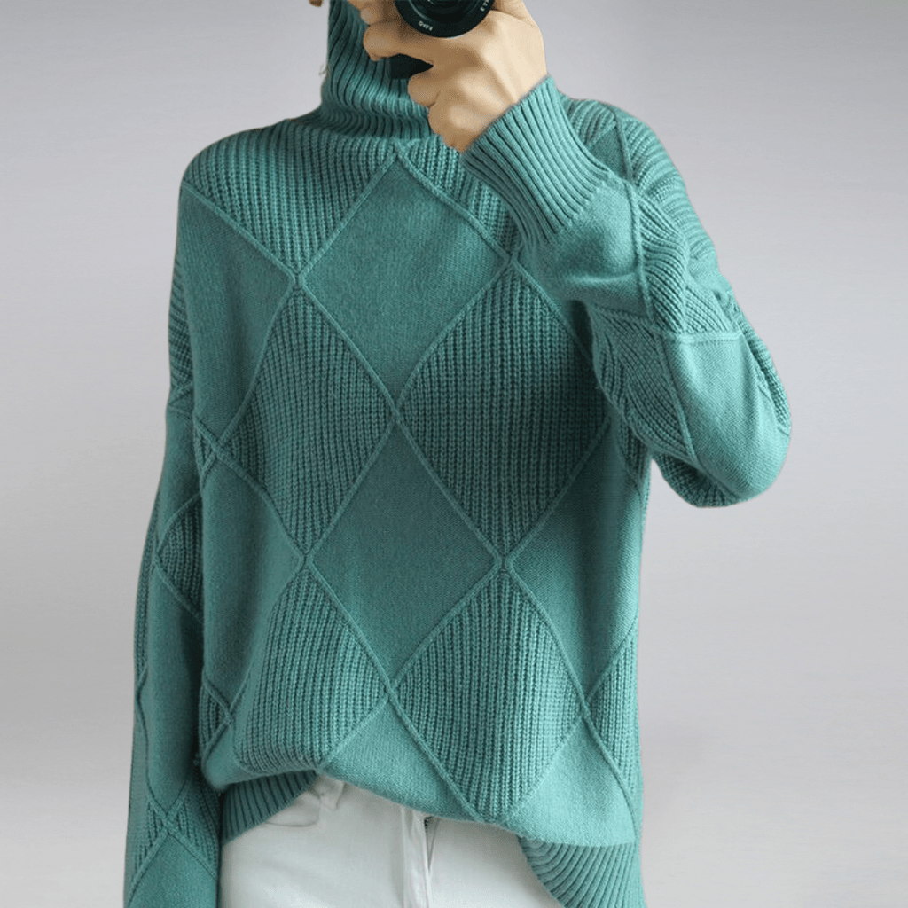 Maglione a collo alto a coste da donna – Maglieria casual
