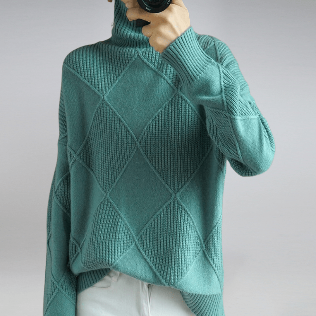 Maglione a collo alto a coste da donna – Maglieria casual