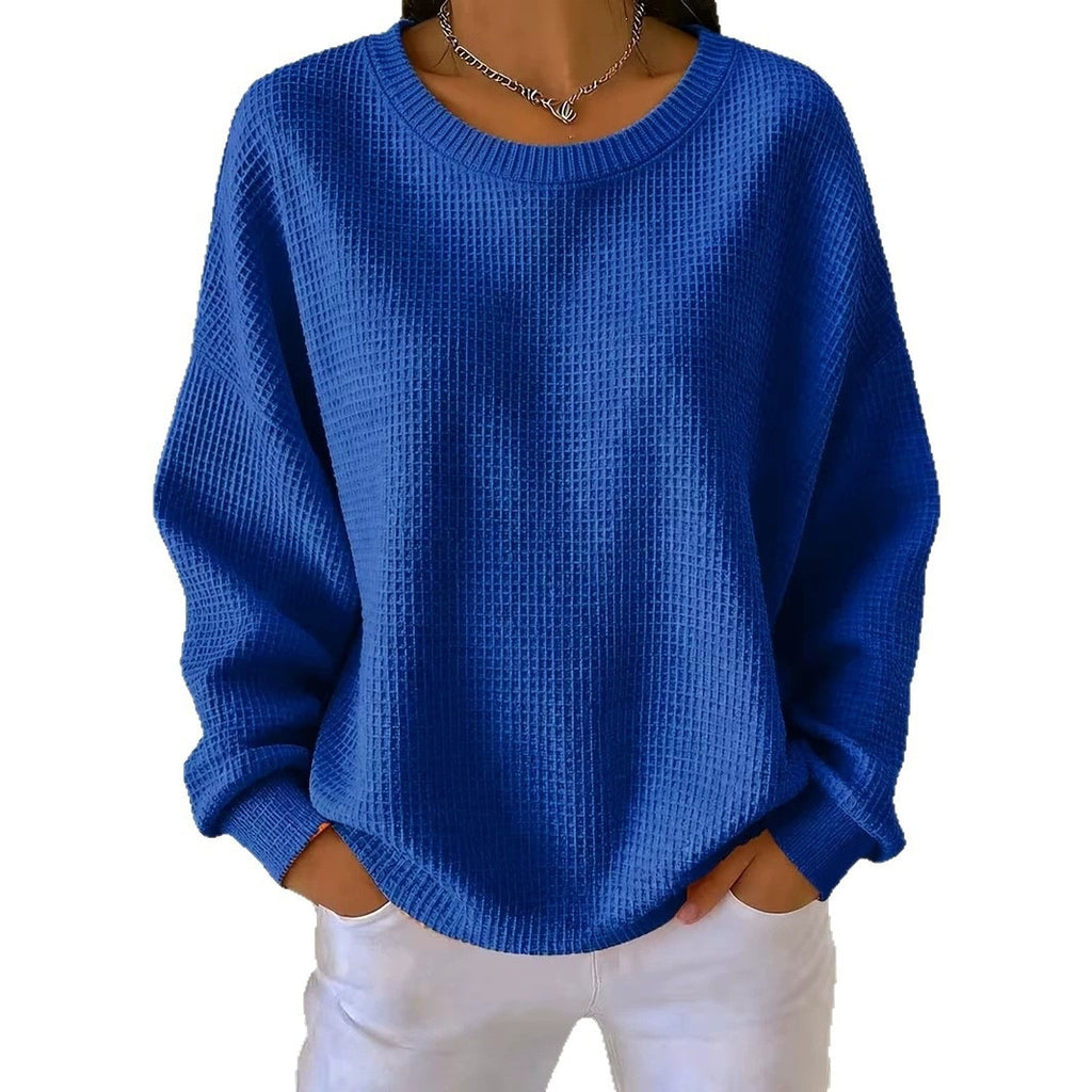 Sweat-shirt femme en patchwork gaufré - Doux et décontracté