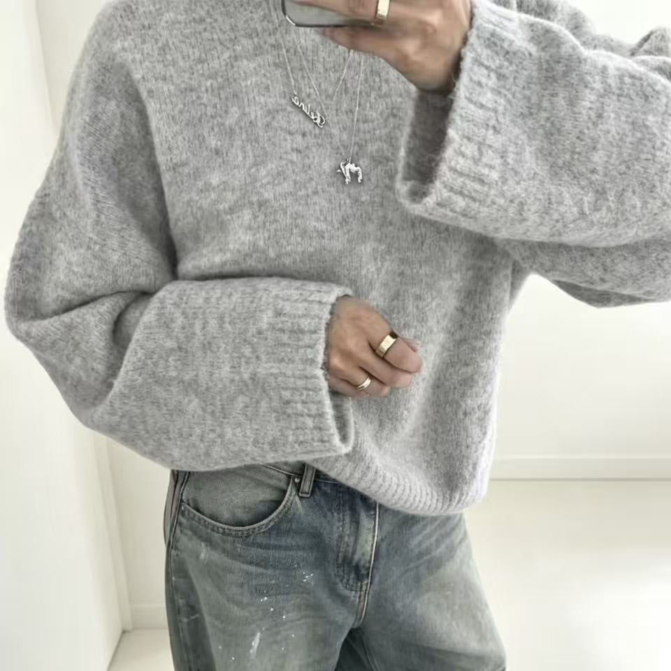 Maglione donna ampio tinta unita in maglia - Morbido e facile da indossare