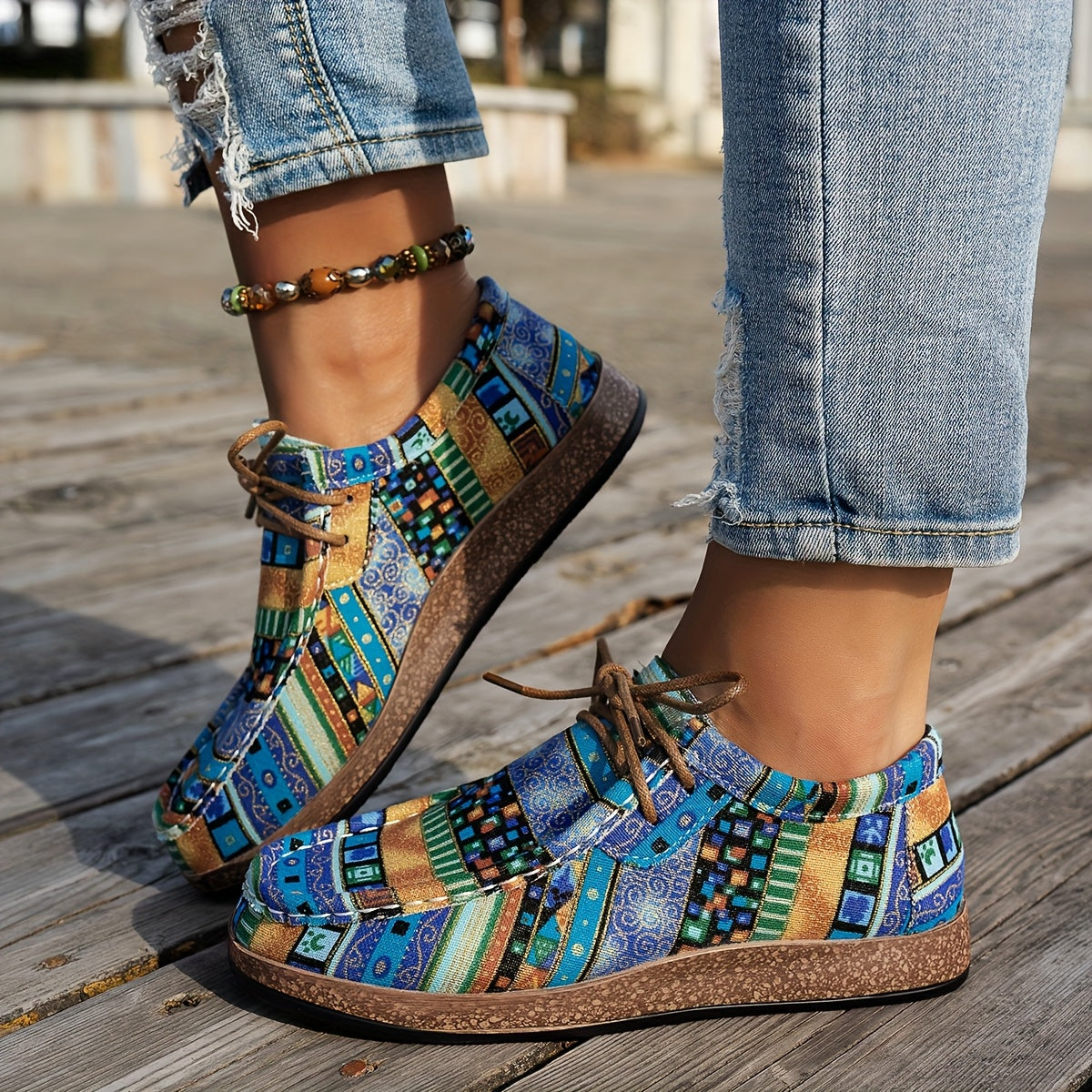 Sneakers Comode con Patchwork Vivace – Calzature Eleganti per Tutti i Giorni