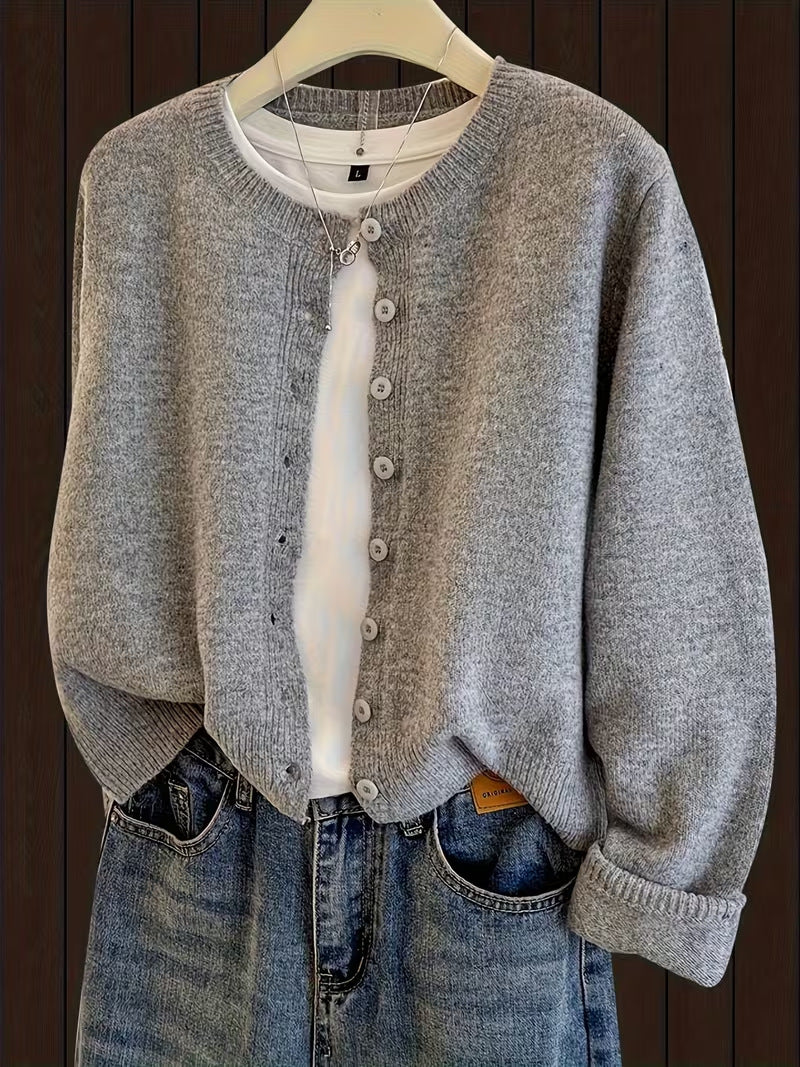 Cardigan corto donna girocollo - Morbido e facile
