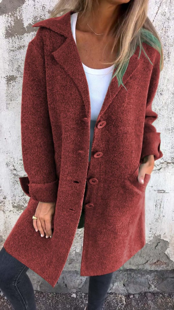 Giacca oversize in tweed da donna – Collo con revers dentellato e bottoni chic