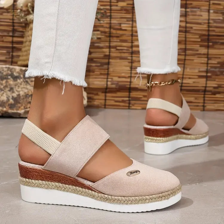 Sandali ortopedici da donna con plateau, traspiranti, punta chiusa - Scarpe estive comode, leggere e di supporto