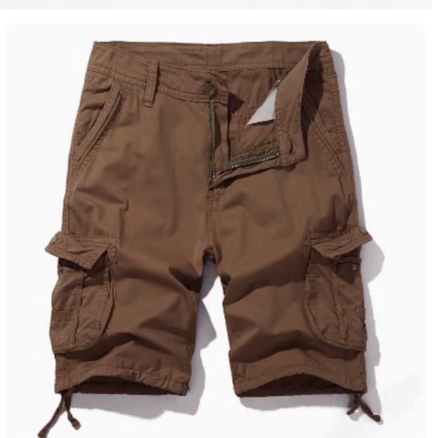 Men's cargo shorts – multi-pocket bermuda with included belt