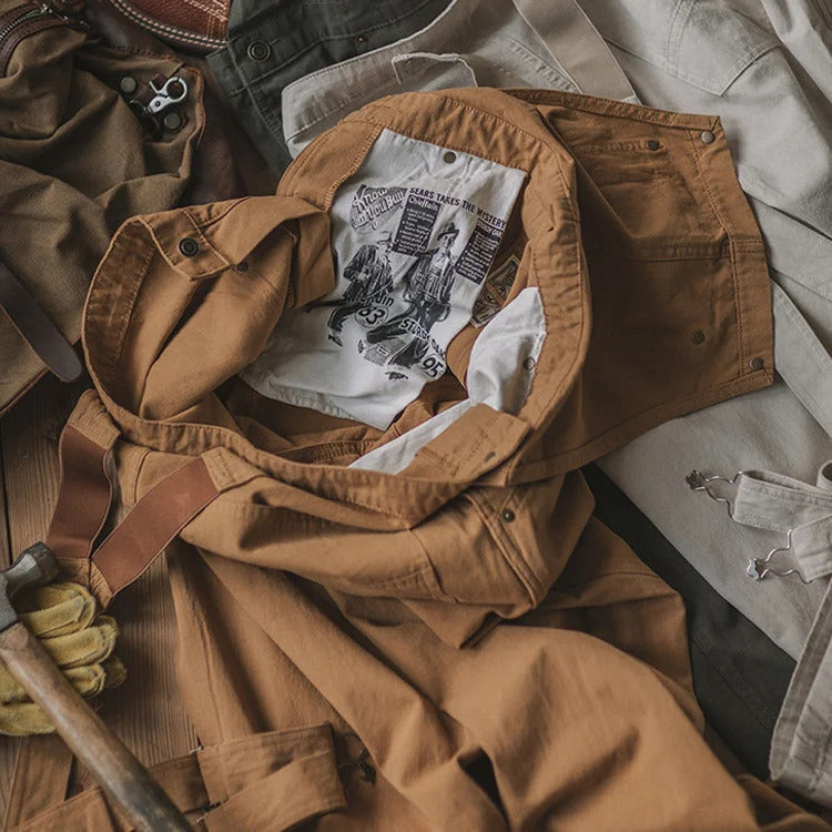 Tuta unisex in tela resistente – Comoda tuta in stile vintage per il lavoro