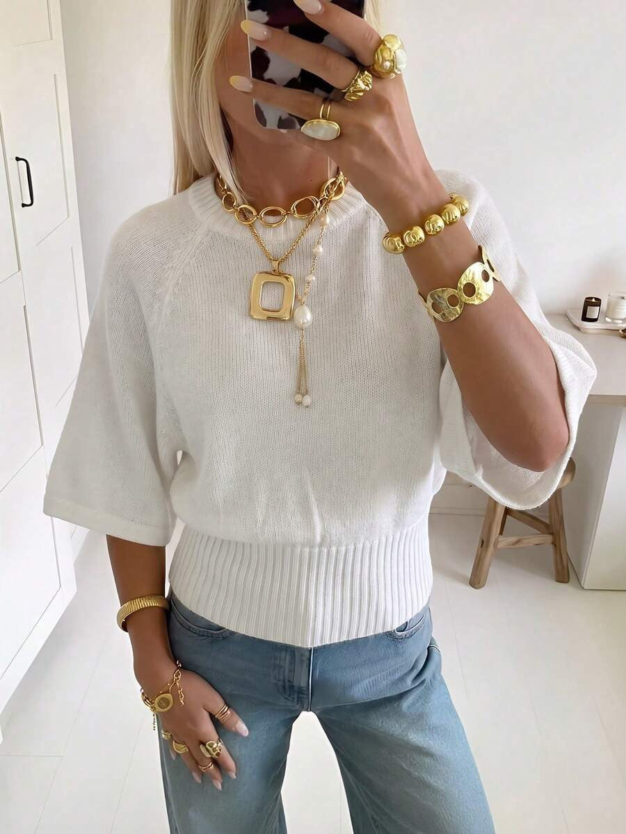 Pull court pour femme à col rond - Doux et moderne