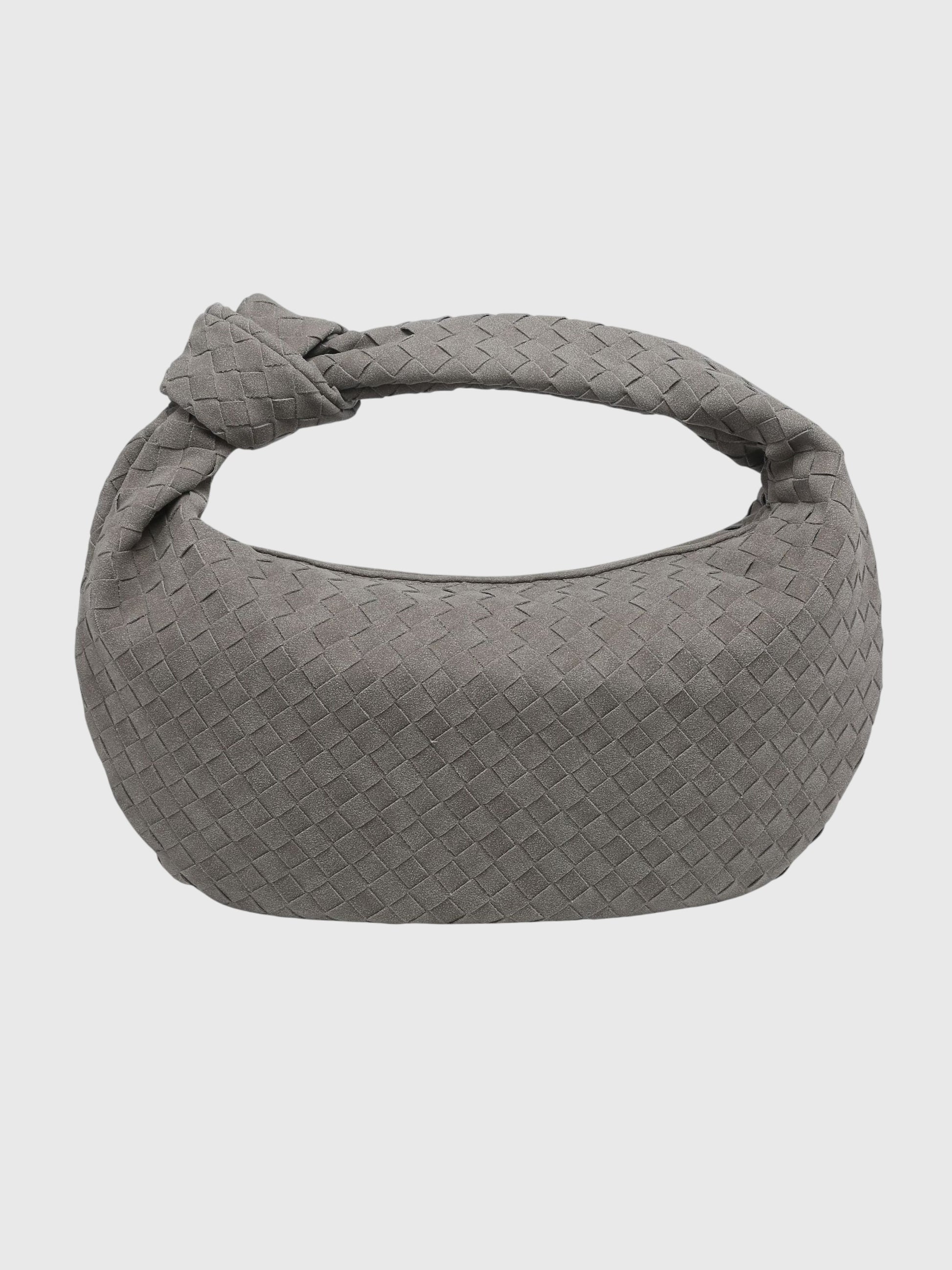 Borsa Donna Media in Suede Intrecciato – Stile Elegante con Nodo Quotidiano