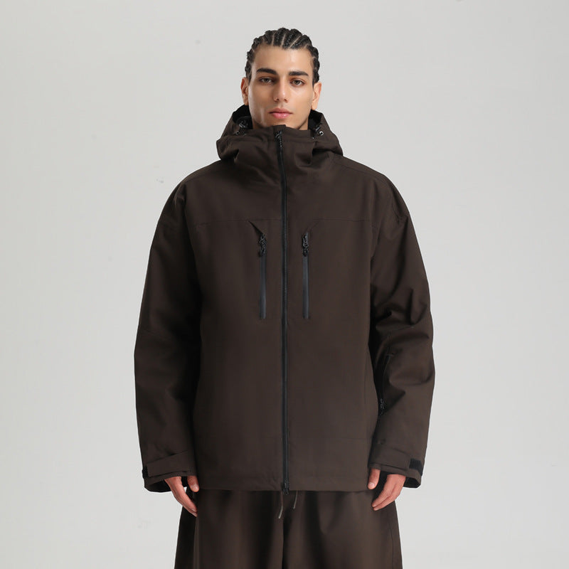 Giacca da sci impermeabile e traspirante da uomo – Cappotto invernale con cappuccio per la neve