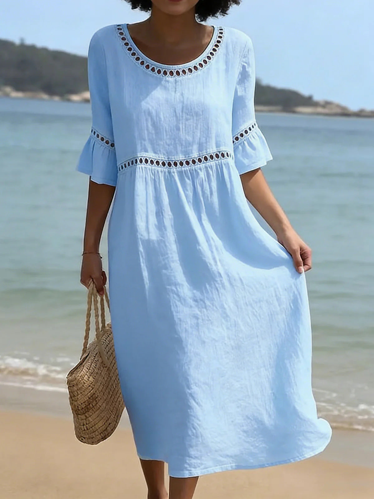 Amara - Abito midi da donna elegante effetto contenitivo
