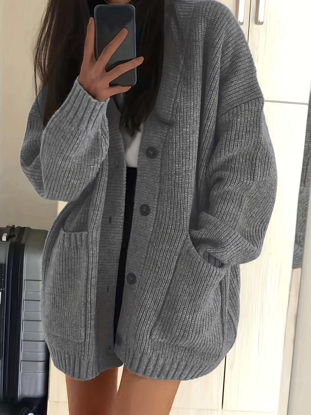 Cardigan décontracté pour femme avec boutons et poches - Doux et polyvalent