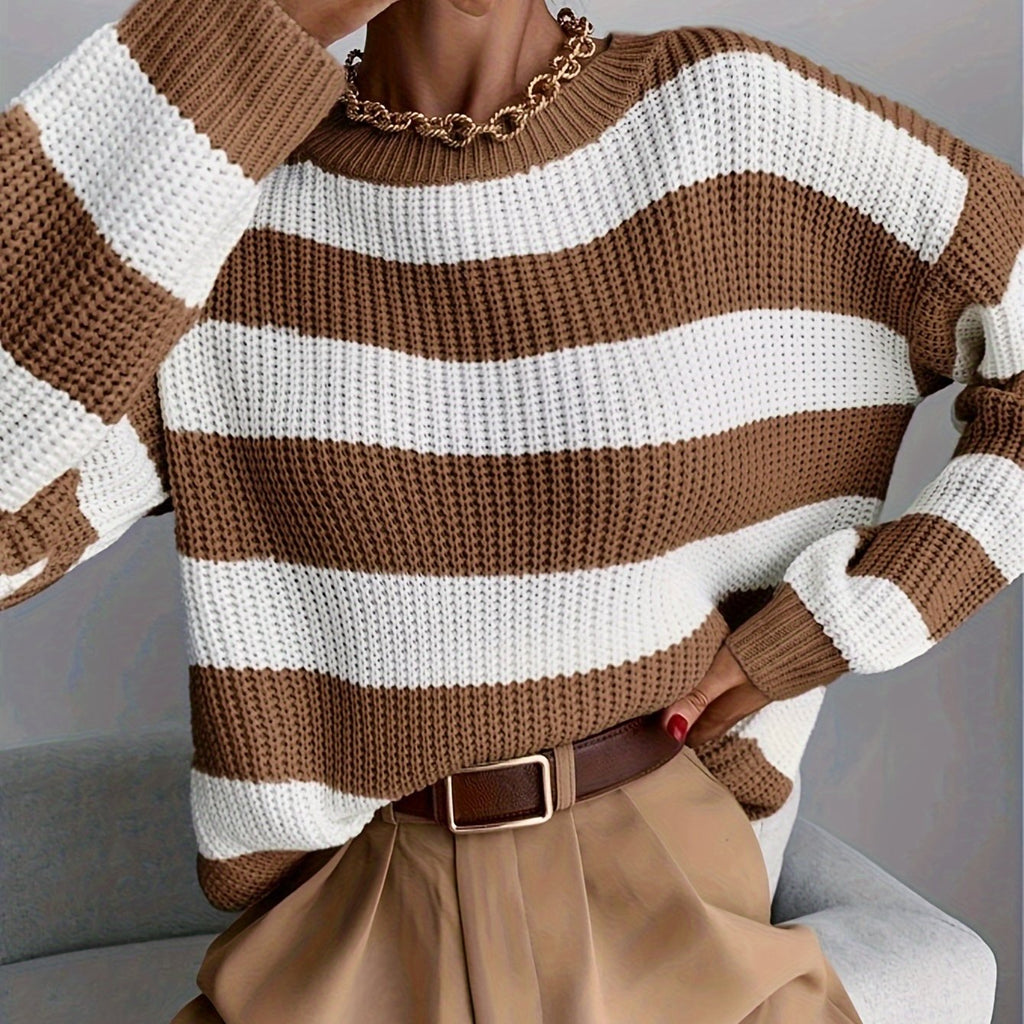 Maglione rigato donna rilassato - Morbido e facile