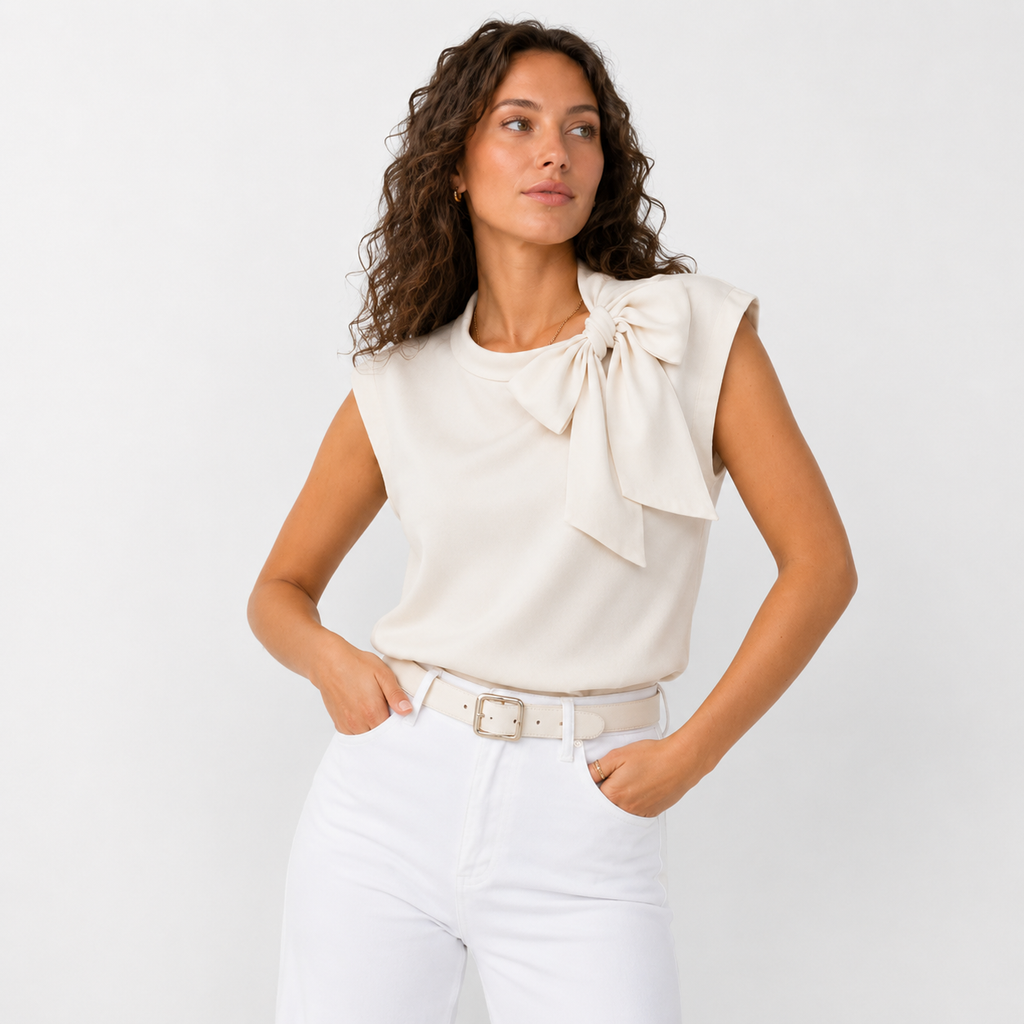 Camicetta elegante da donna con nodo – Blusa fluida e raffinata