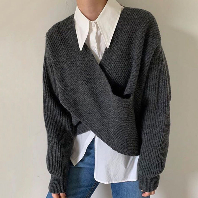 Pull femme en maille torsadée - Élégant et confortable