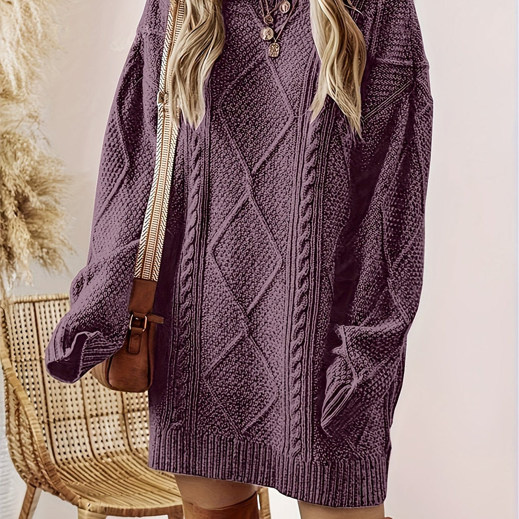 Women's cable-knit sweater dress - Warm and elegant