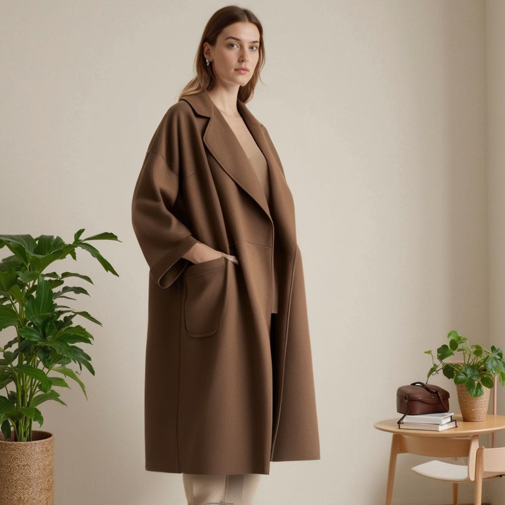 Trench lungo da donna di alta qualità e sofisticato