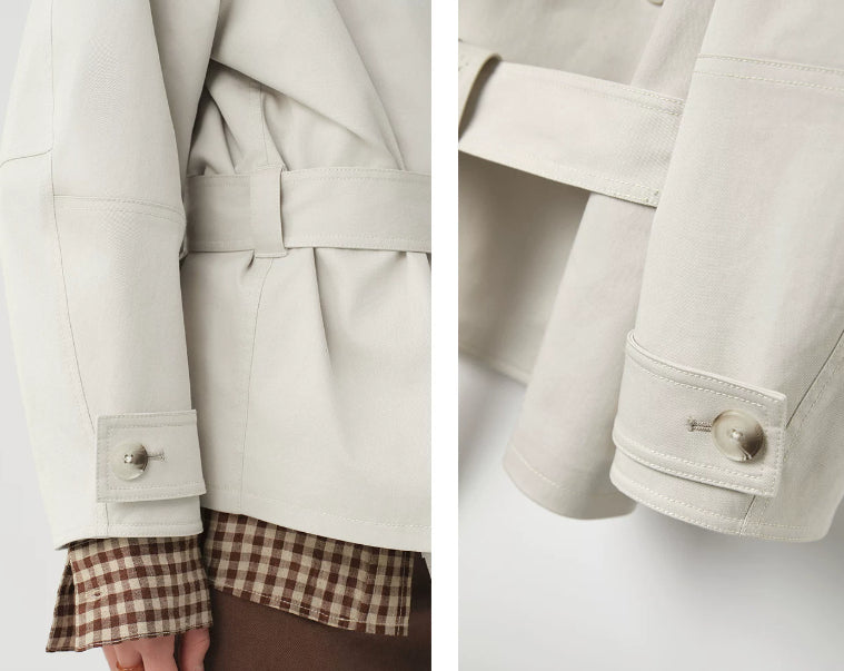 Giacca Donna Doppiopetto con Collo Alto – Stile Sartoriale Elegante Petite