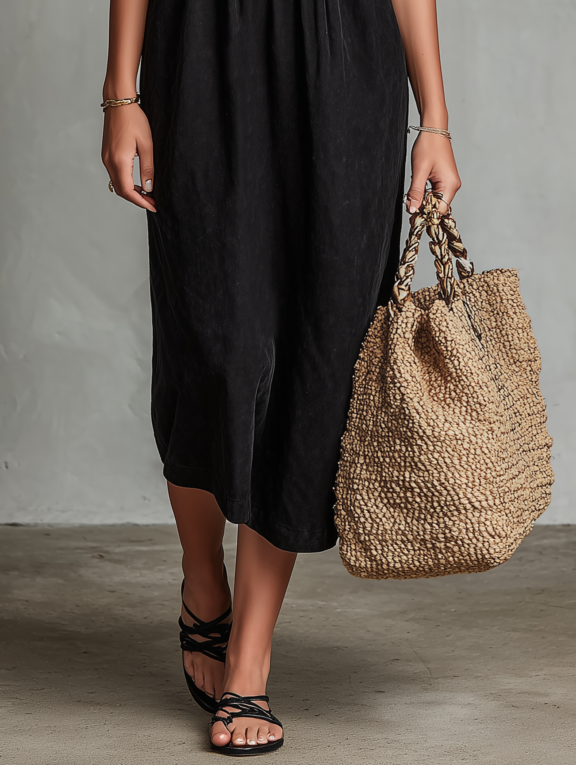 Abito midi ricamato effetto suede da donna - Boho ed elegante