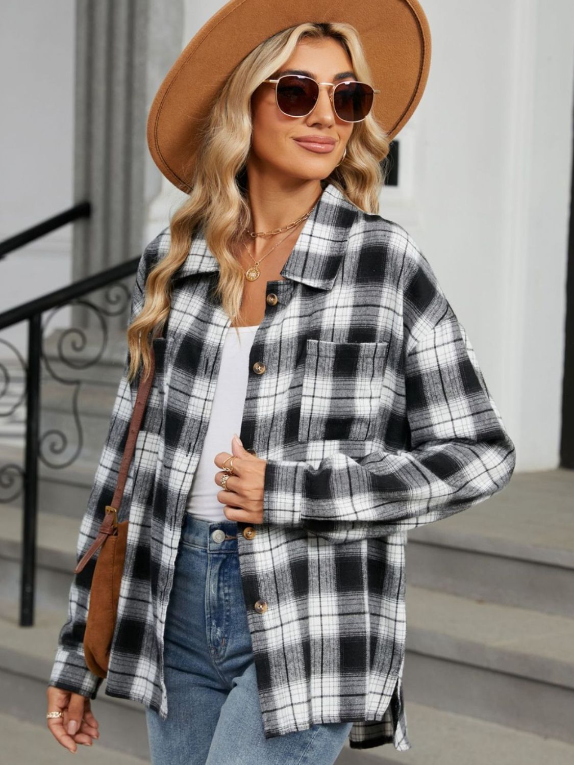 Camicia da donna a maniche lunghe a quadri – Stile casual e comodo per tutti i giorni