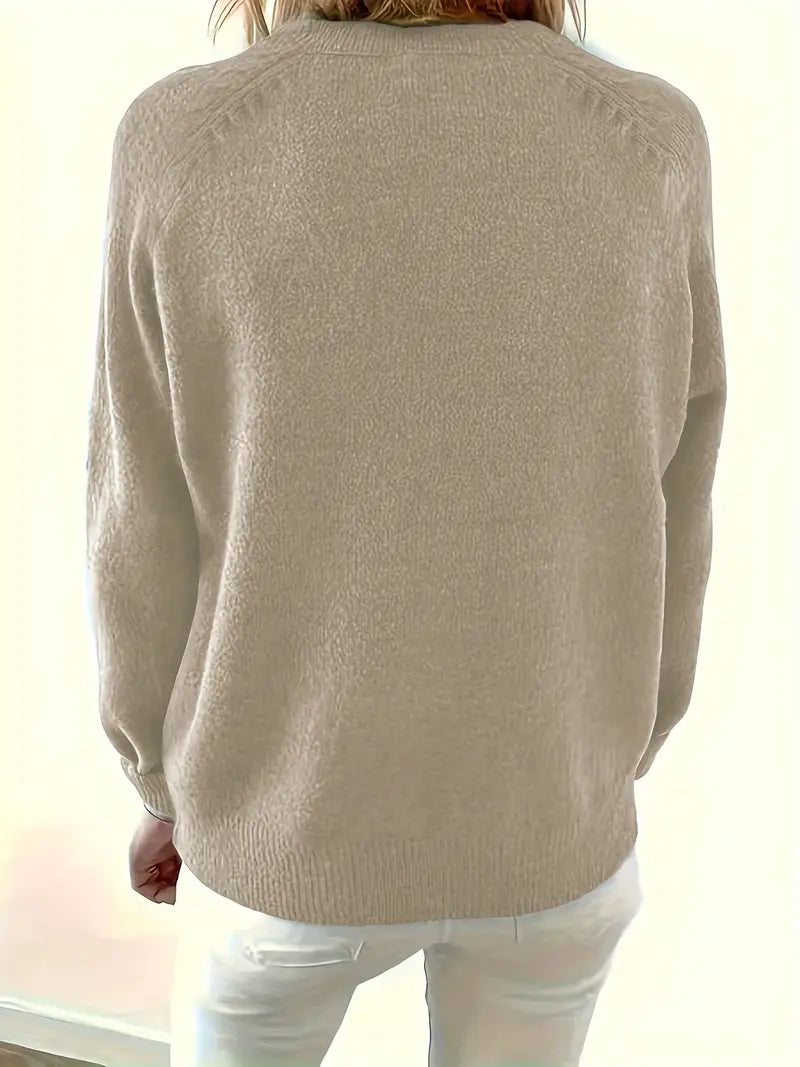 Maglione donna girocollo con bottoni - Elegante e confortevole