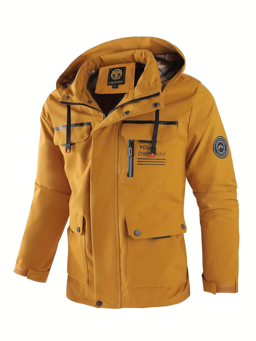 Giacca invernale impermeabile da uomo con cappuccio – Giacca cargo antivento e isolante