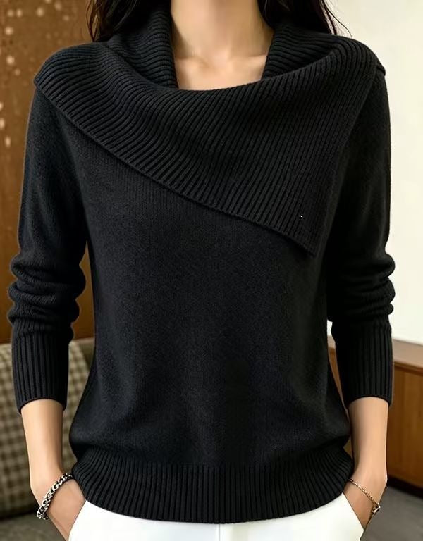 Maglione donna rilassato con collo a revers - Comodo e versatile