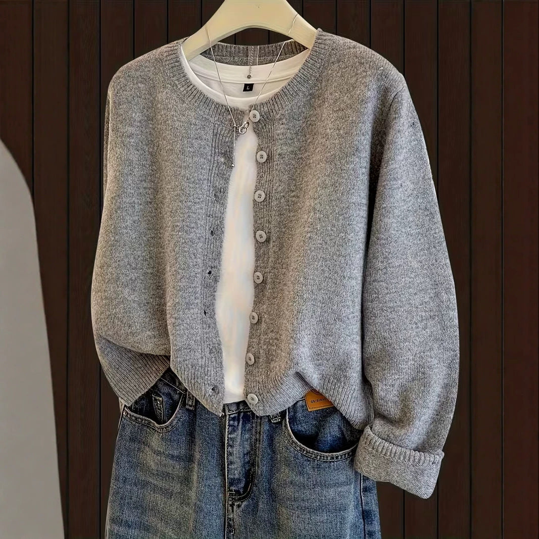 Cardigan corto donna girocollo - Morbido e facile