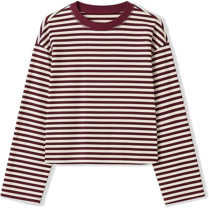 T-shirt da donna a righe color-block in stile rétro – Casual e vintage