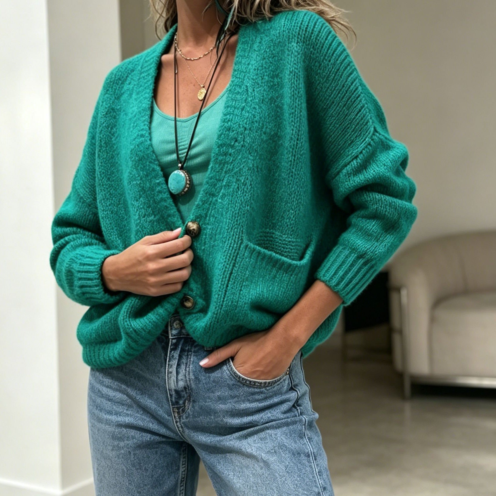 Cardigan Donna in Maglia dalla Vestibilità Ampia – Stile Casual, Morbido e Versatile
