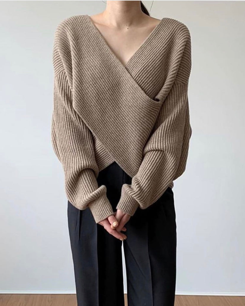 Pull femme en maille torsadée - Élégant et confortable