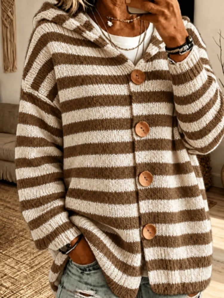 Maglione donna a righe in maglia - Casual e moderno