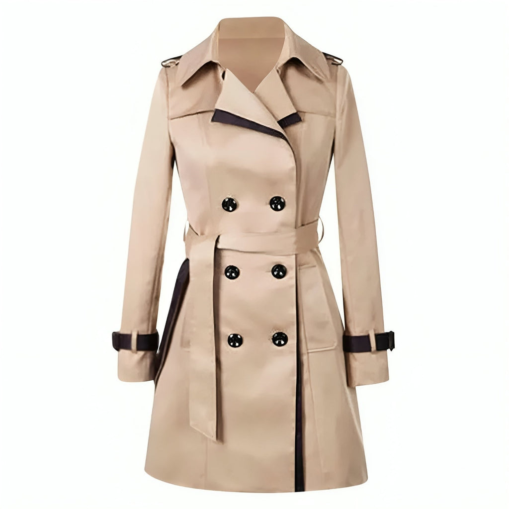 Trench da donna a doppio petto – Colletto con revers, stile classico ed elegante
