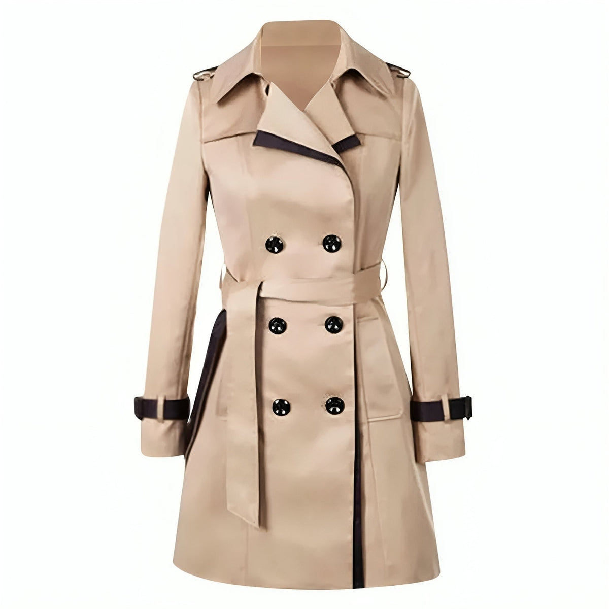 Trench de mujer cruzado – Cuello con solapas, estilo clásico y elegante