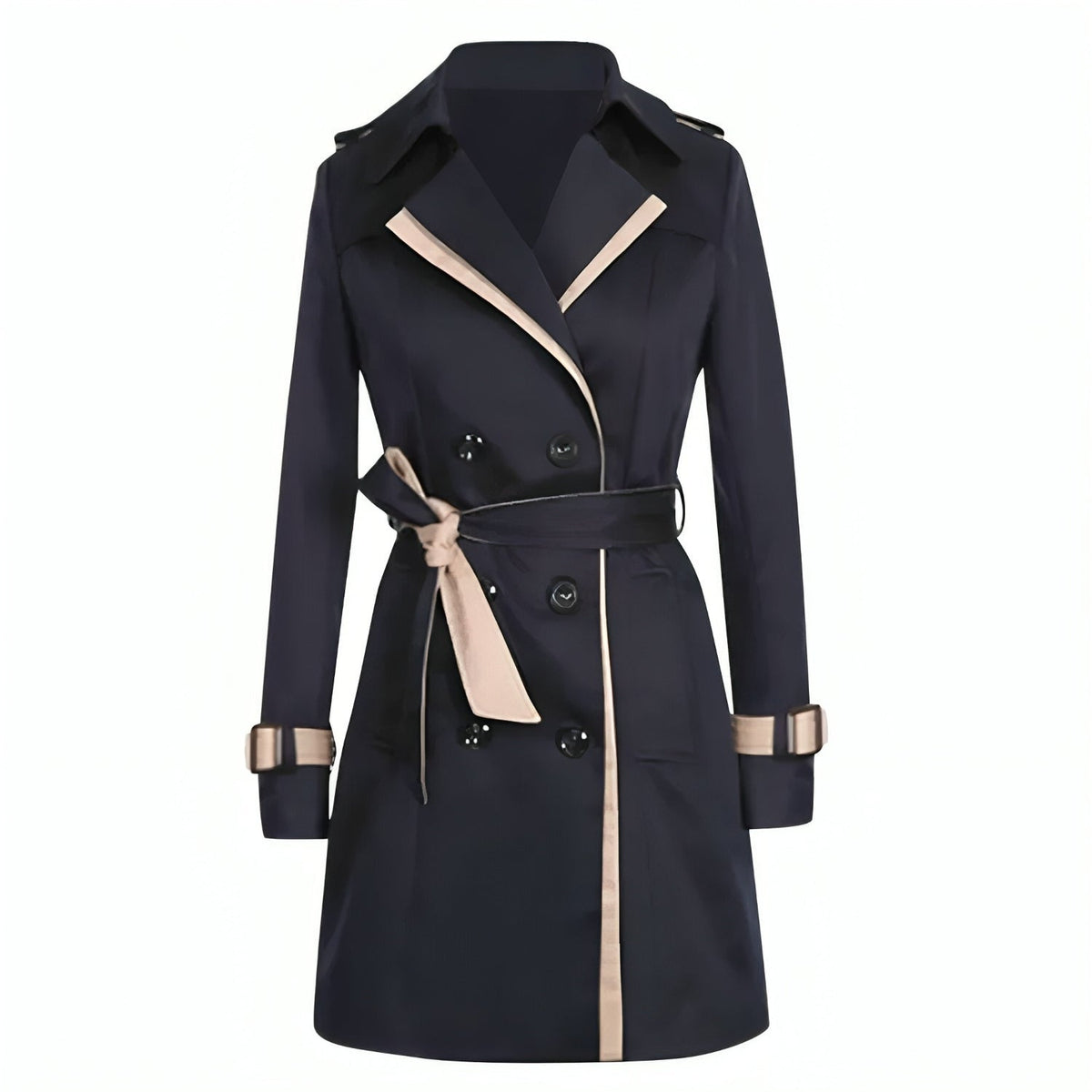 Trench de mujer cruzado – Cuello con solapas, estilo clásico y elegante