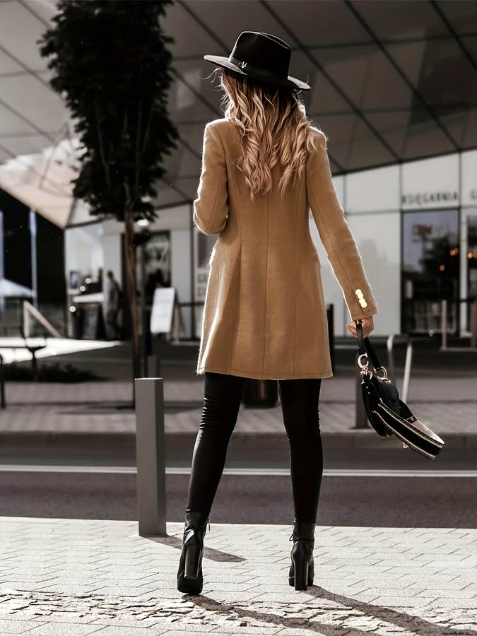 Cappotto doppiopetto sartoriale da donna – Elegante capospalla invernale