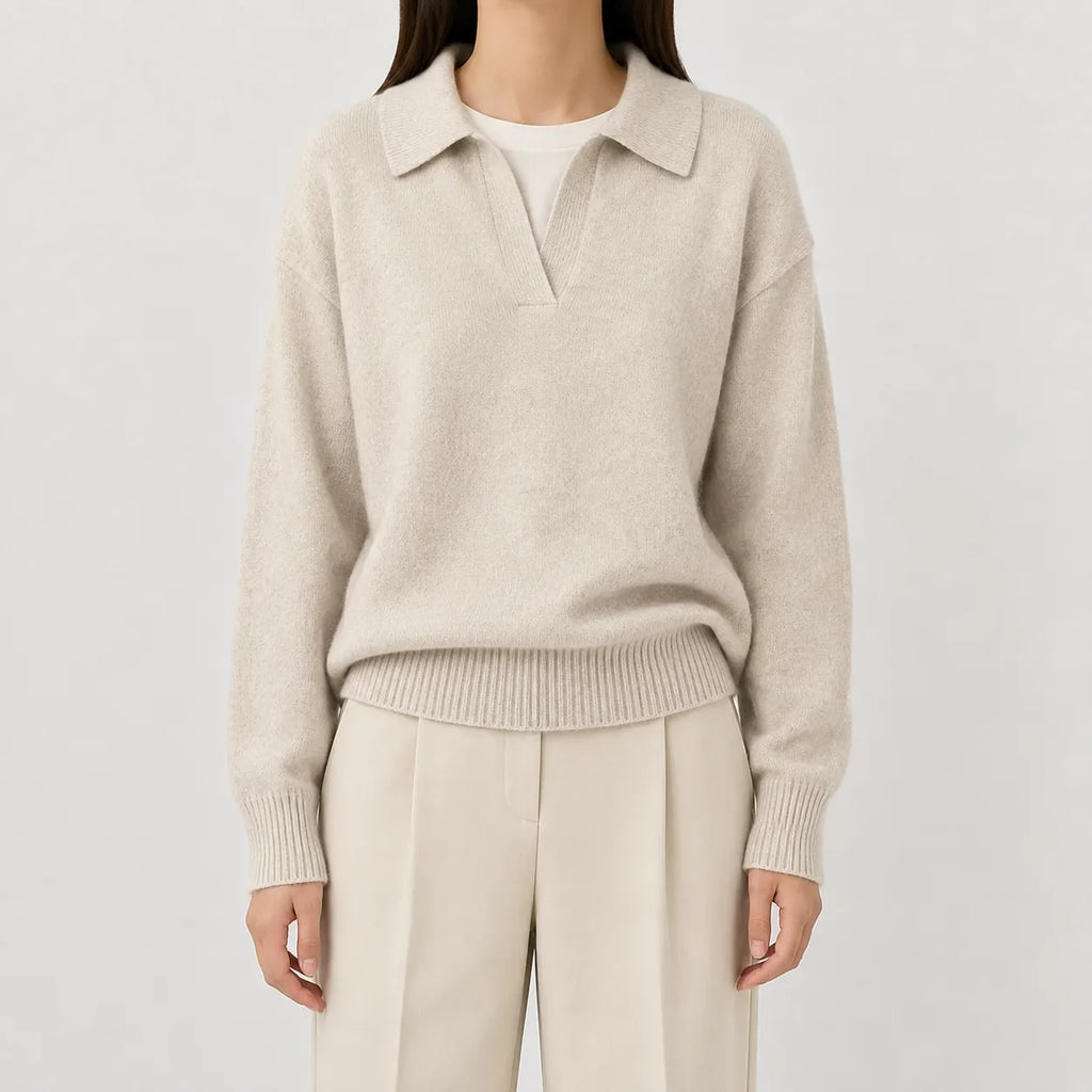 Pull pour femme à col en V et manches longues - Doux et facile à porter