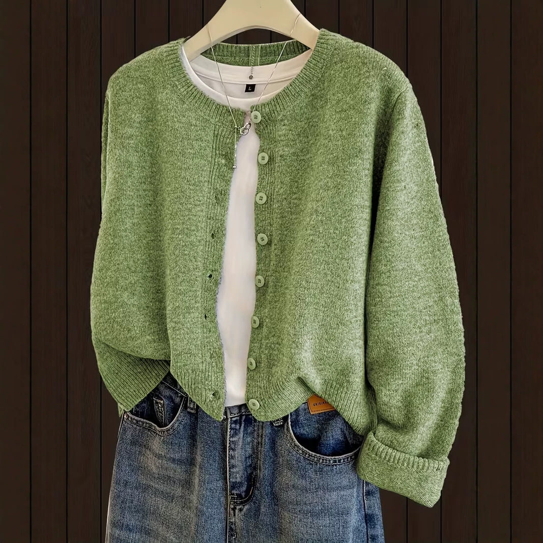 Cardigan corto donna girocollo - Morbido e facile