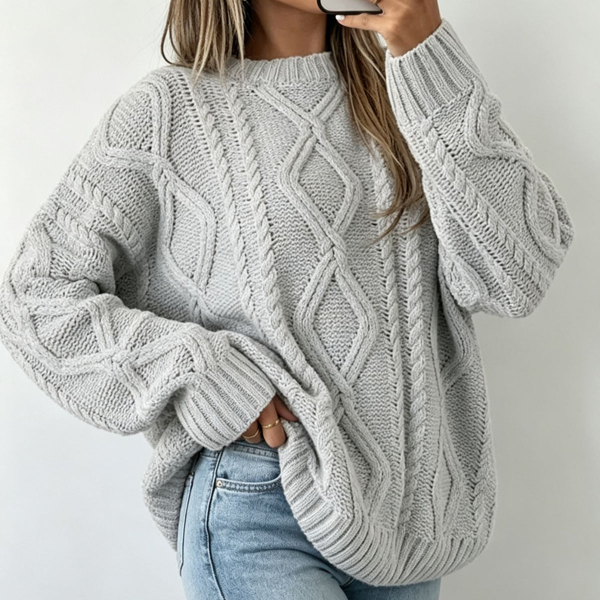 Rummelig sweater til kvinder med rund hals - Blød og afslappet