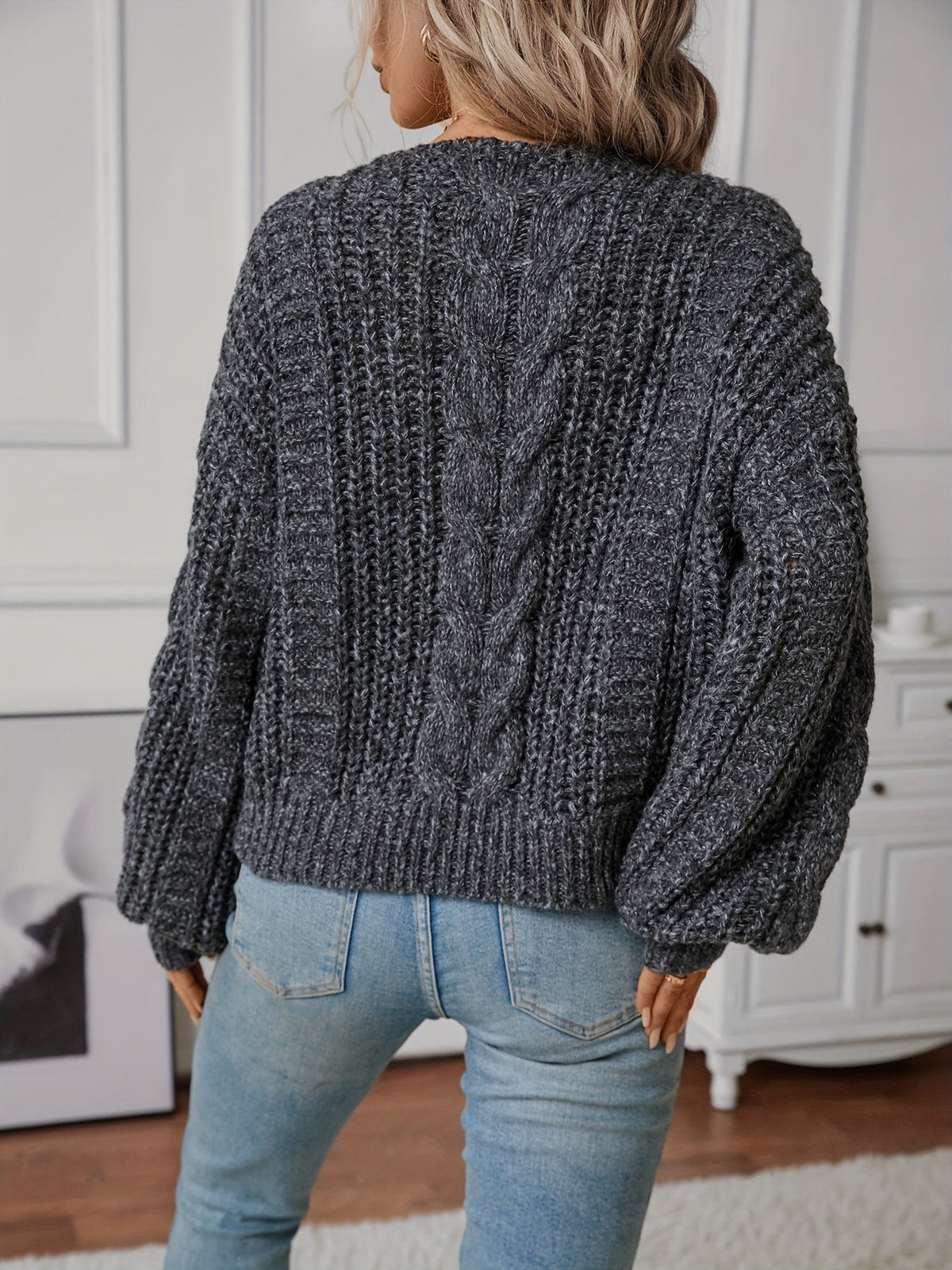 Maglione donna in maglia a trecce – Morbido e cozy