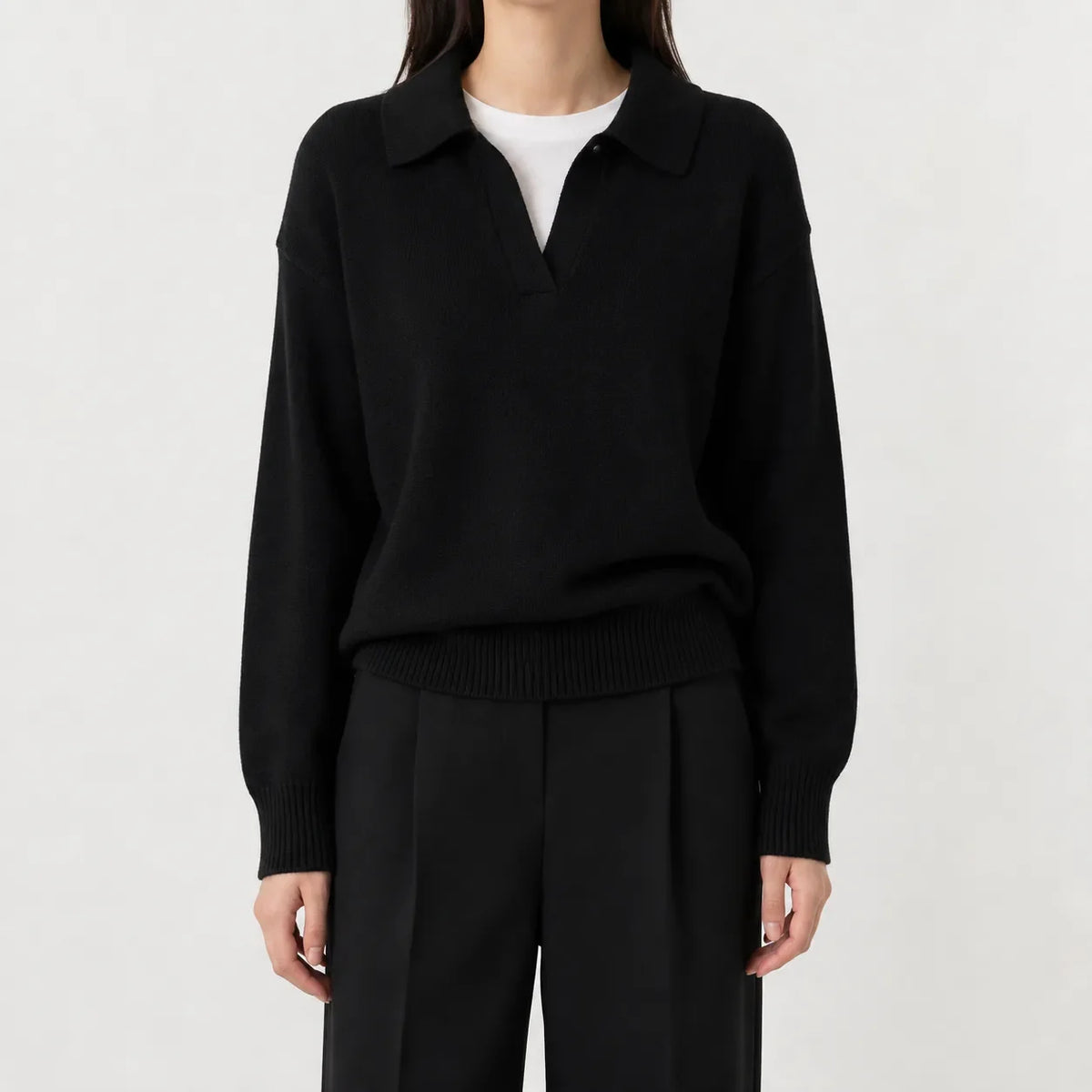Pull pour femme à col en V et manches longues - Doux et facile à porter