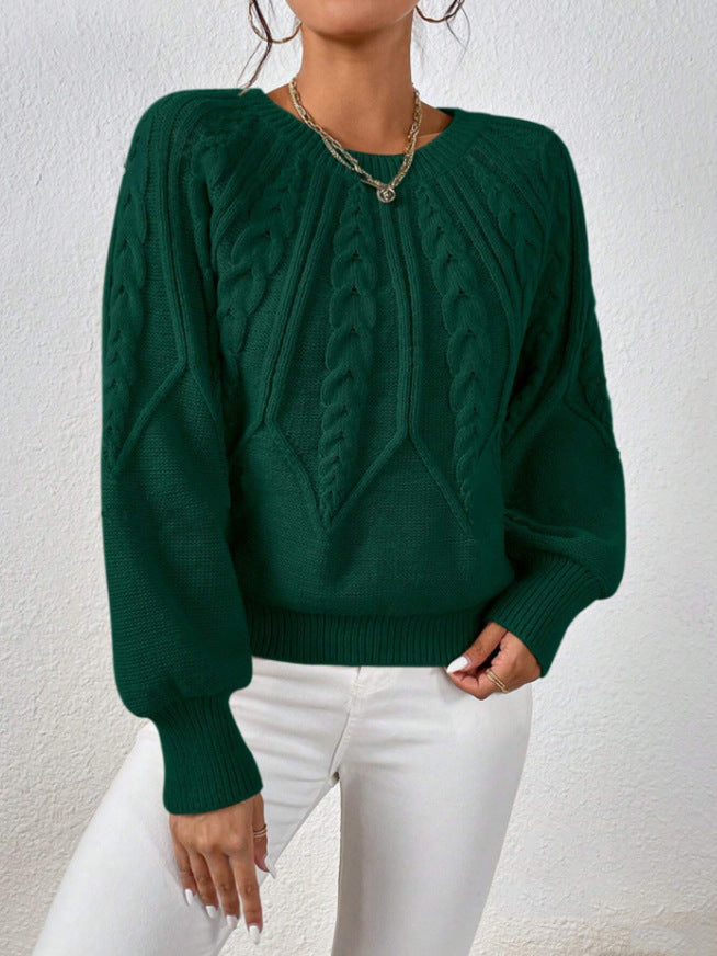 Suéter de mujer de cuello redondo con textura - Suave y versátil