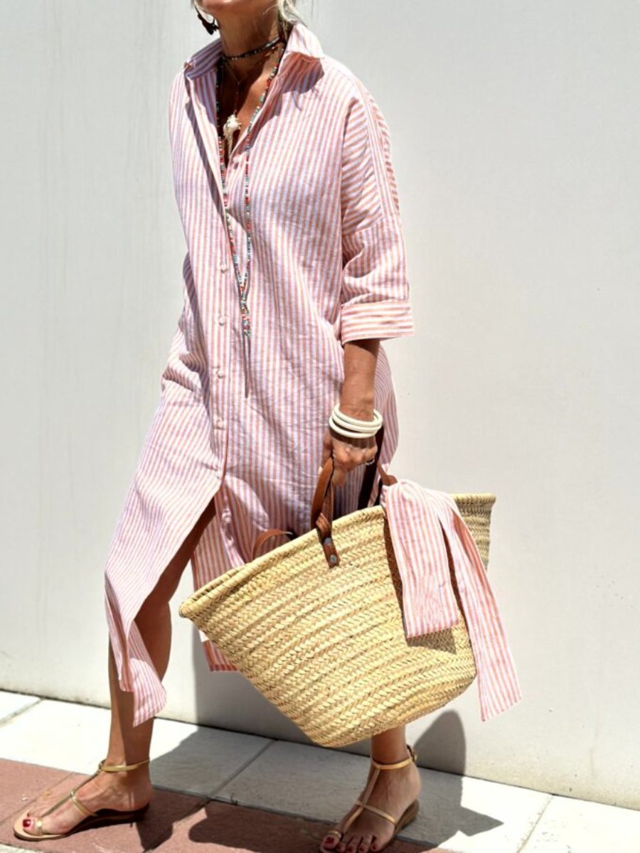 Camicia classica da donna a righe – Blusa casual elegante