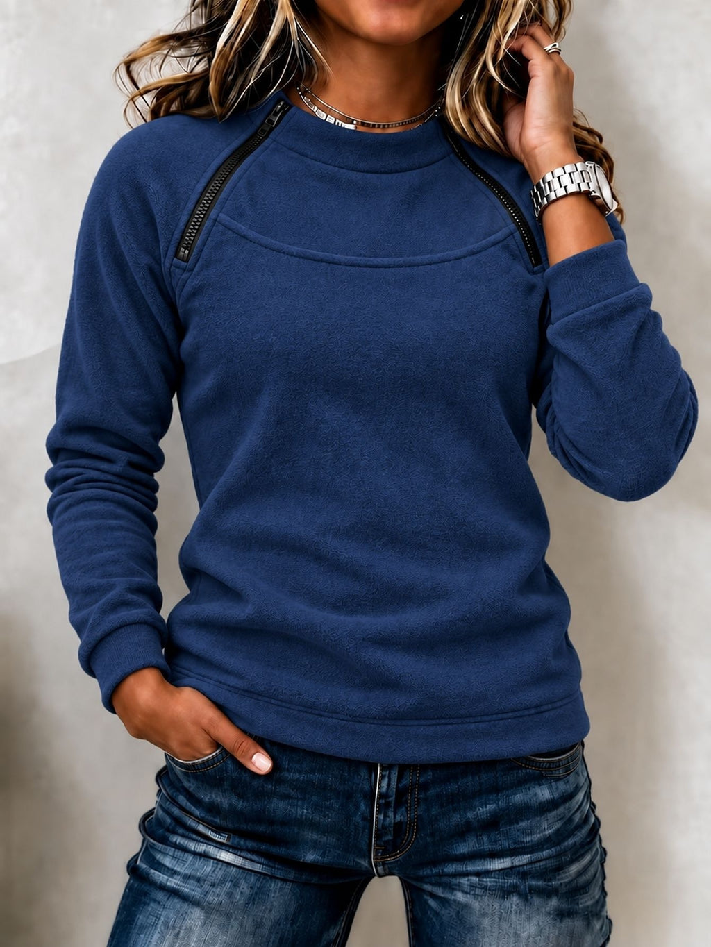 Sweat thermique pour femme à col montant - Chaud et décontracté