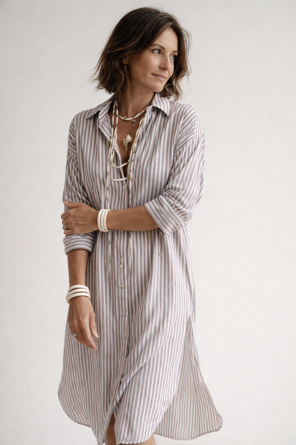 Abito a righe da donna con cintura da annodare - Chic e casual