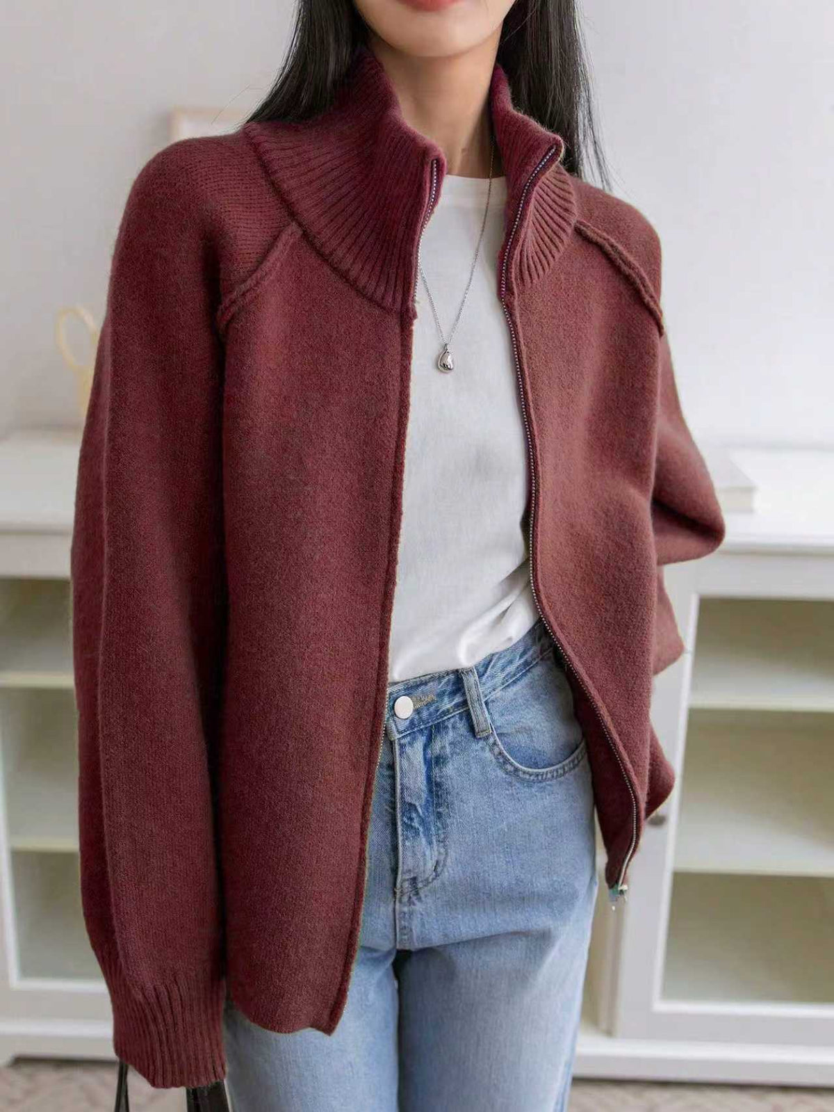 Cappotto maglia donna taglio relax - Morbido e facile